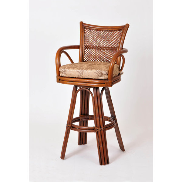 Bayou Breeze Teodora Coastal 30" Full Back Swivel Bar Stool - Wayfair ...